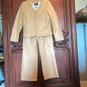 Metrostyle Leather Pant Suit